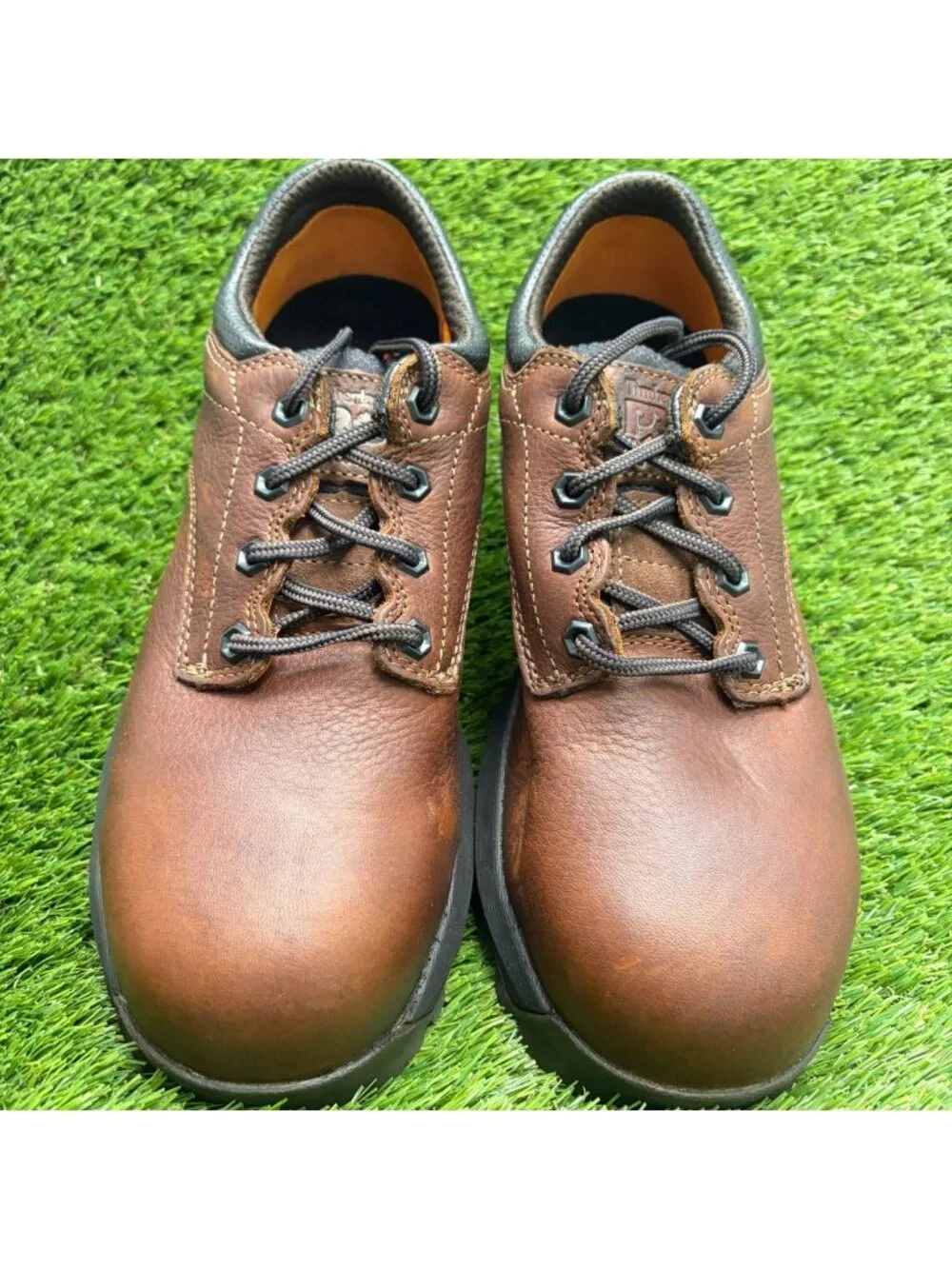 Timberland Pro Titan EV Men Size 9.5 Brown Composite Toe Safety Work Oxford Shoe